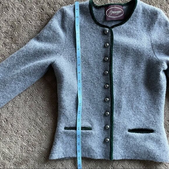Grasegger Boiled Merino Wool and Velvet Cardigan Size XS/S - Picture 16 of 16